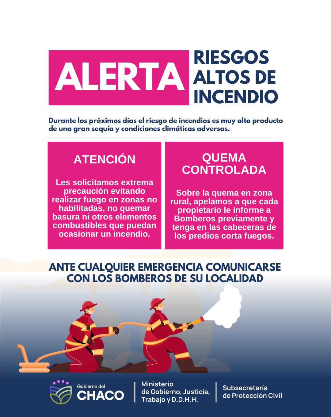 ALERTA POR ALTO RIESGO DE INCENDIOS: RECOMENDACIONES A LA COMUNIDAD PARA EVITARLO