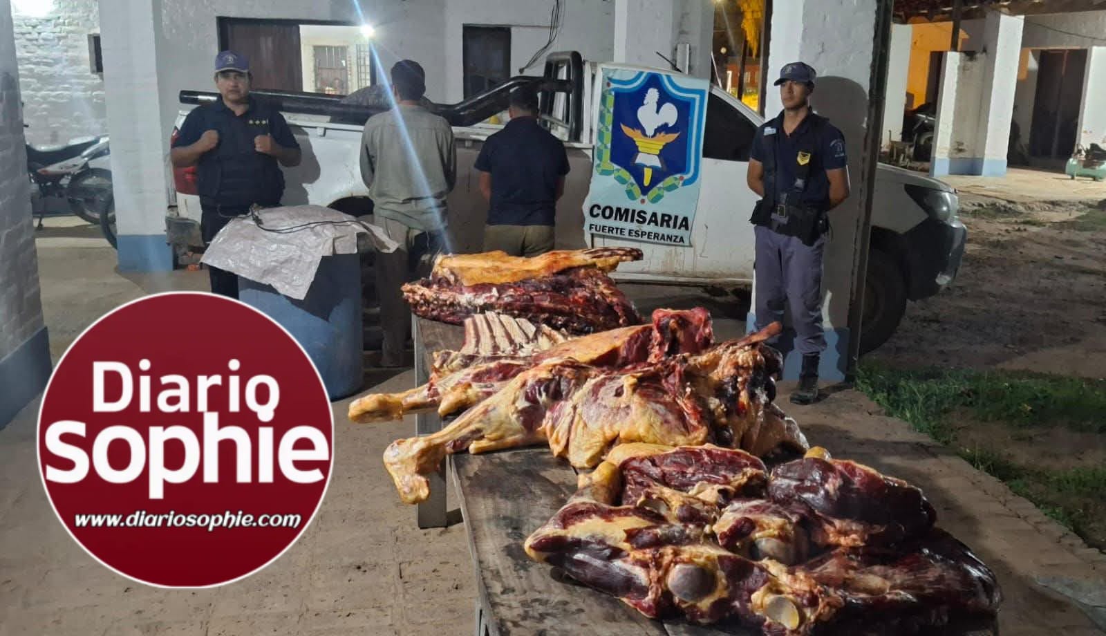 SECUESTRARON CARNE FAENADA Y DETUVIERON A DOS HOMBRES EN FUERTE ESPERANZA