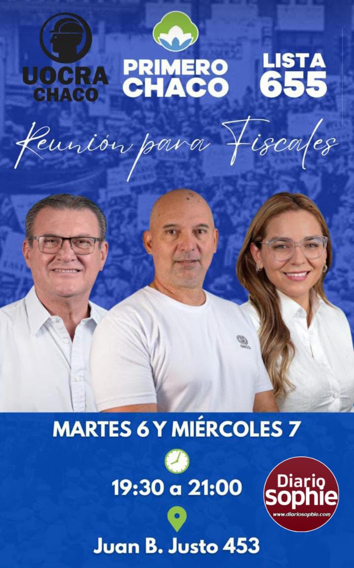 VILLA ÁNGELA: PRIMERO CHACO INVITA A LA REUNIÓN PARA FISCALES.