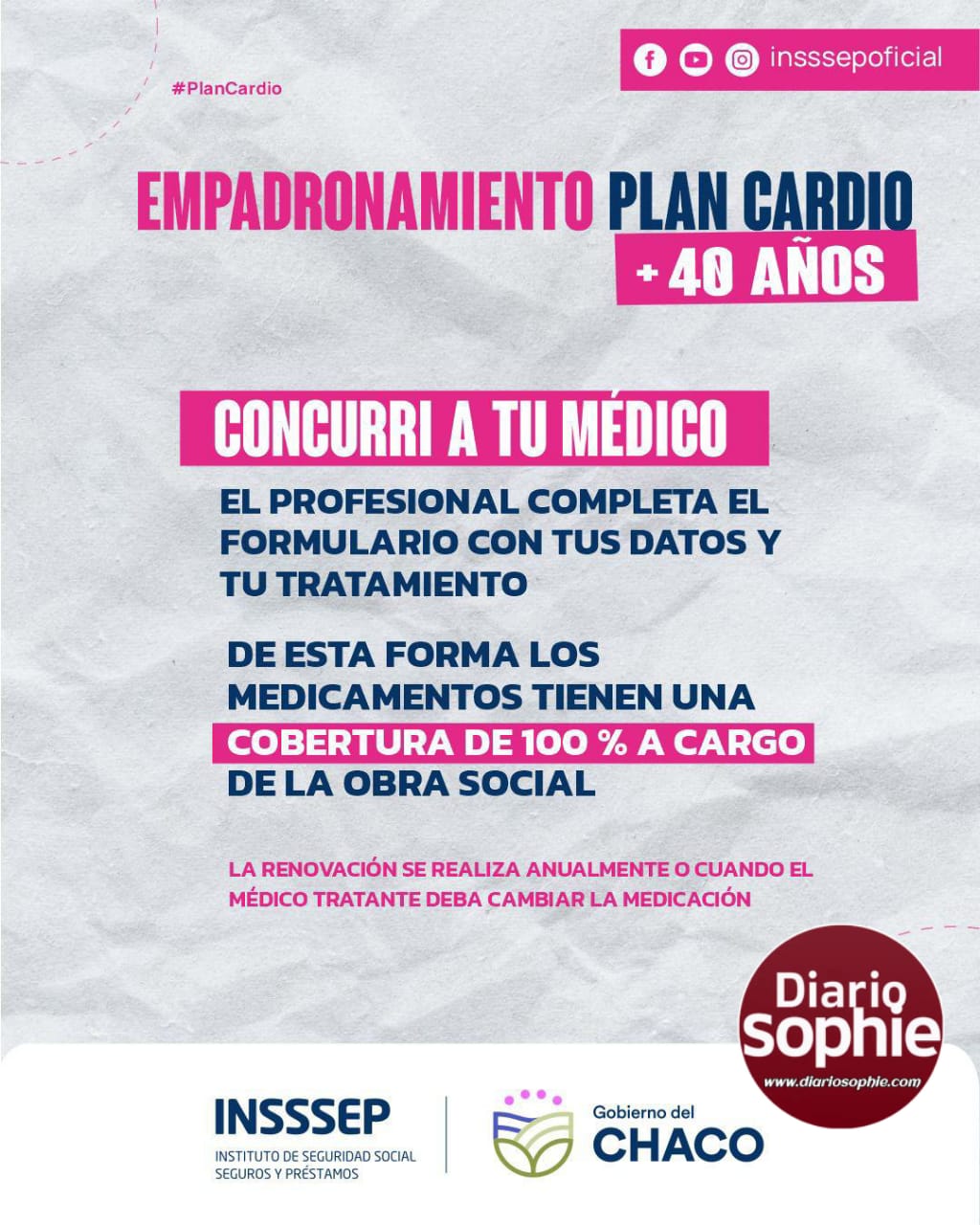 INSSSEP LANZÓ EL EMPADRONAMIENTO DEL PLAN CARDIOVASCULAR: UNA ACCIÓN CLAVE PARA EL CUIDADO DE LOS AFILIADOS