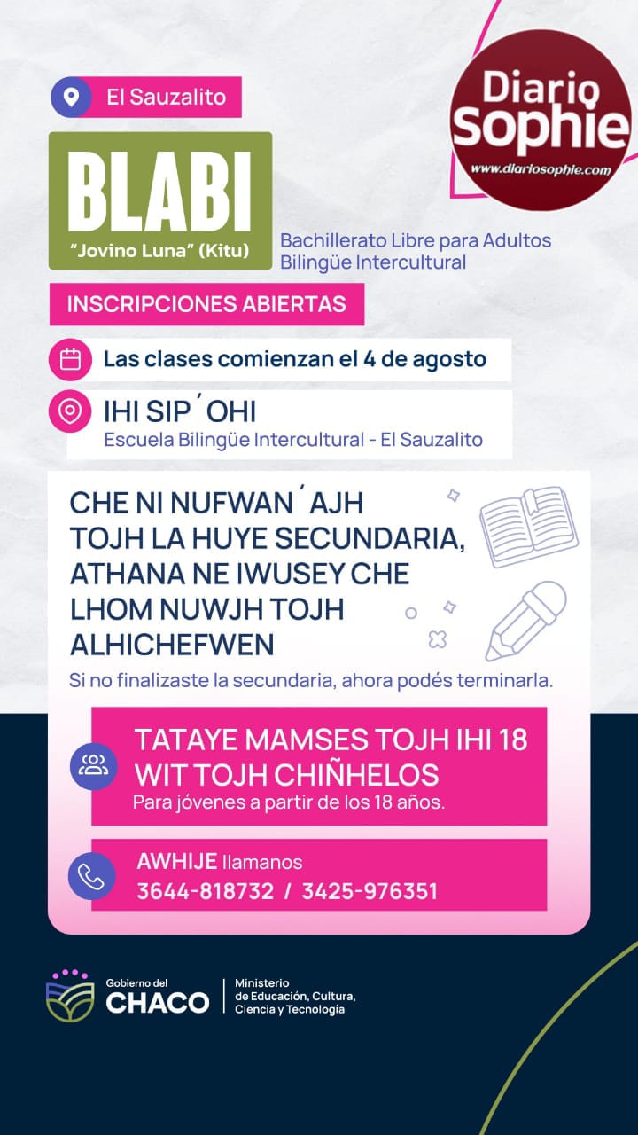 EL SAUZALITO: SIGUEN ABIERTAS LAS INSCRIPCIONES AL BACHILLERATO LIBRE PARA ADULTOS 