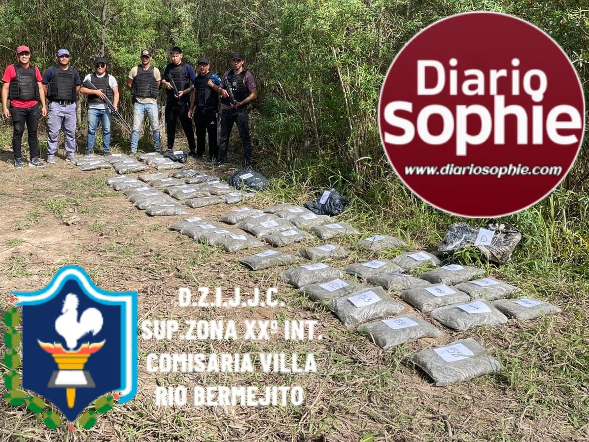TRAS EL TIROTEO Y SECUESTRO DE DROGAS, AHORA INCAUTARON MÁS DE 57 KILOGRAMOS OCULTOS