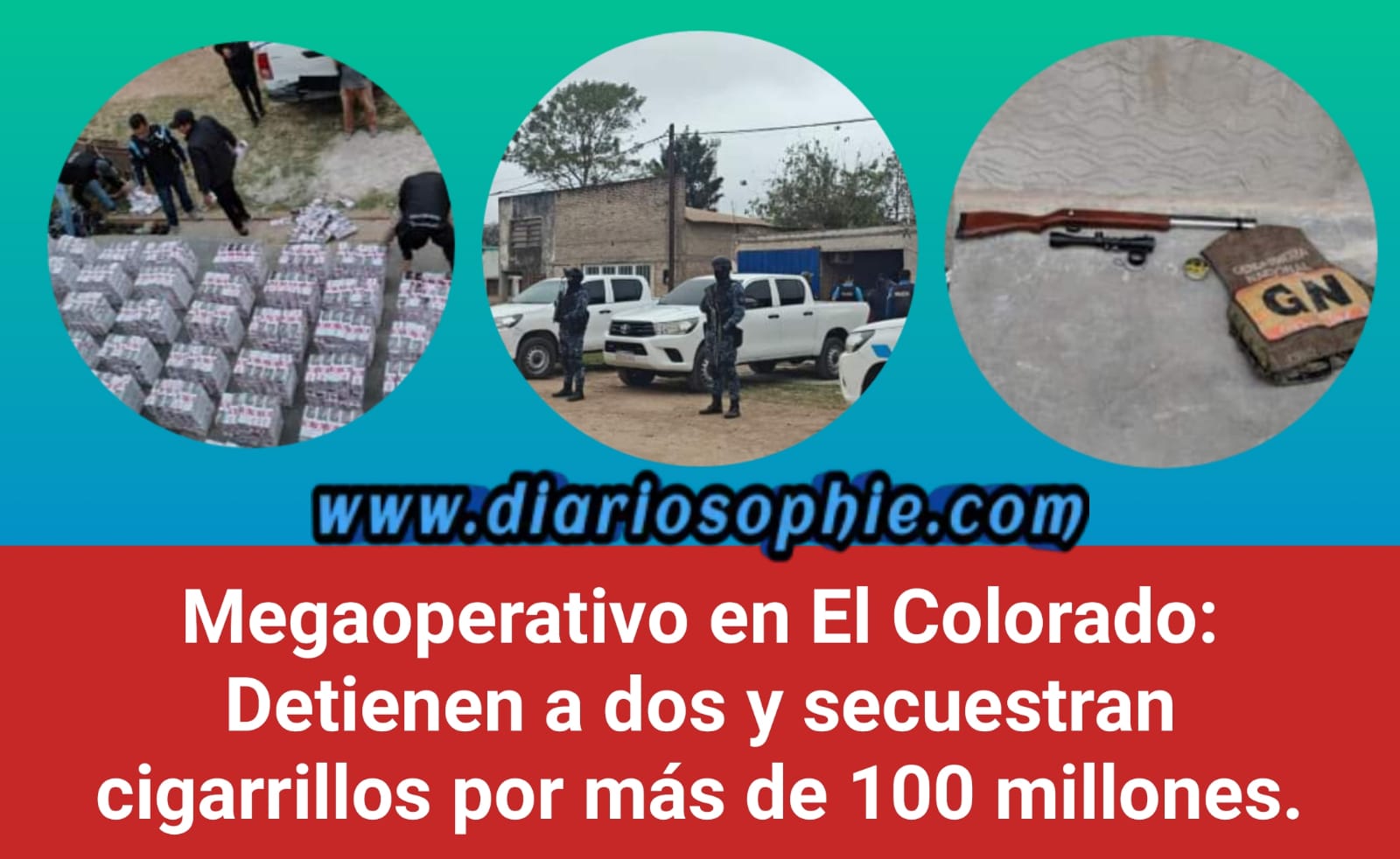 Megaoperativo en El Colorado: Detienen a dos y secuestran cigarrillos por más de 100 millones.