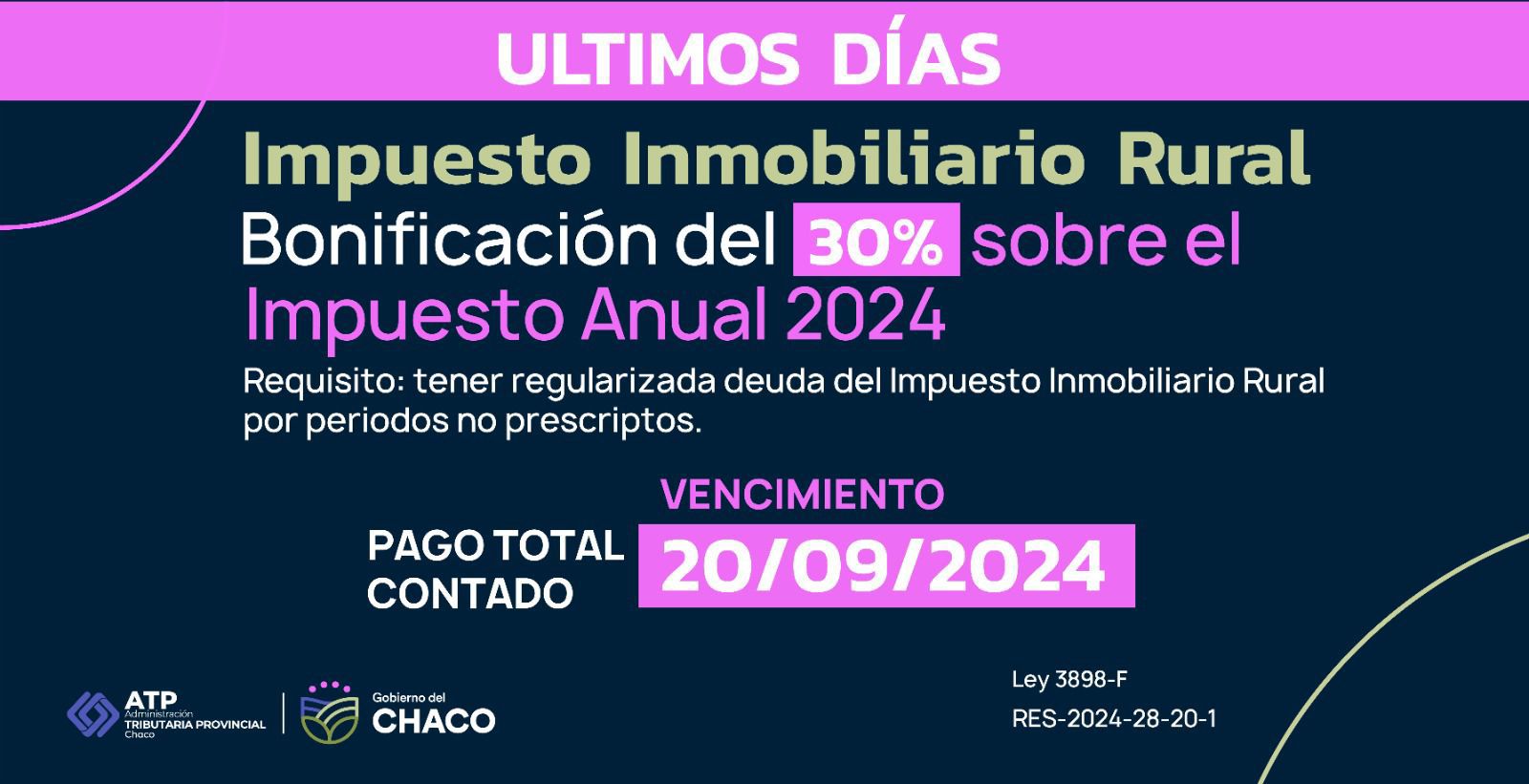 IMPUESTO INMOBILIARIO RURAL: HASTA EL VIERNES HAY TIEMPO PARA ACCEDER A LA BONIFICACIÓN DEL 30%