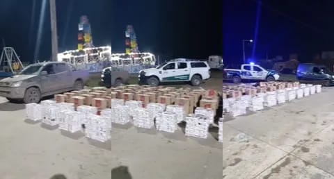 INCAUTAN CARGAMENTO MILLONARIO DE CIGARRILLOS DE CONTRABANDO EN EL BERMEJO.