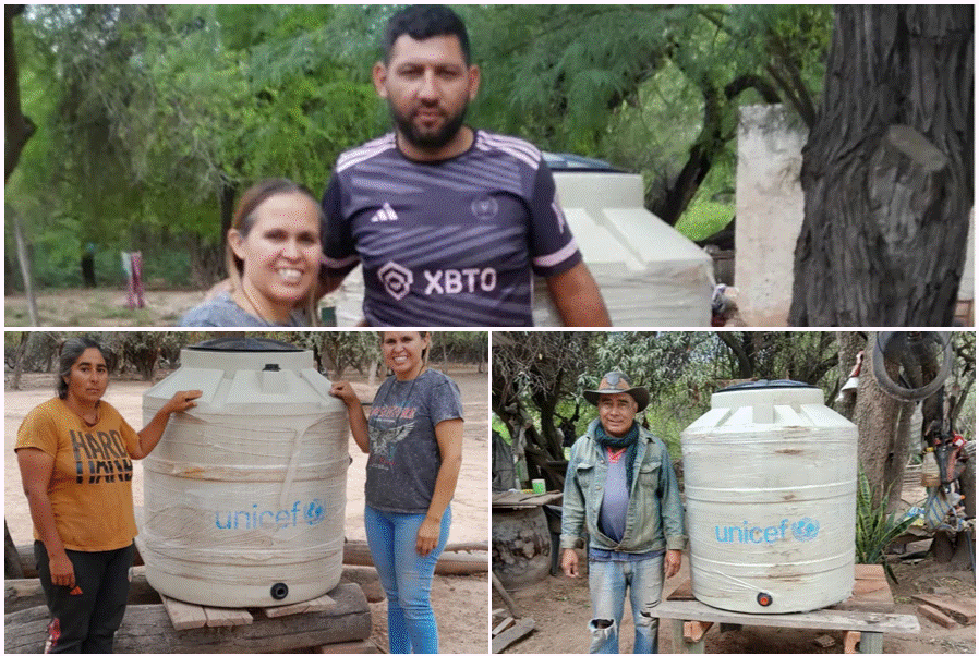 EL SAUZALITO: SE ENTREGARON TANQUES DE AGUA A TRAVÉS DE UNICEF Y GOBIERNO PROVINCIAL