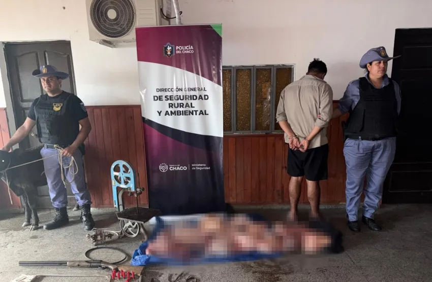 EN HORAS, CAYERON DOS HOMBRES POR ABIGEATO: 30 KILOS DE CARNE, ARMAS Y UNA FUGA FALLIDA