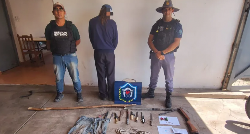 CAYÓ UN CASERO ACUSADO DE ABIGEATO: INCAUTARON ARMAS Y COCAÍNA EN PAMPA NAPENAY