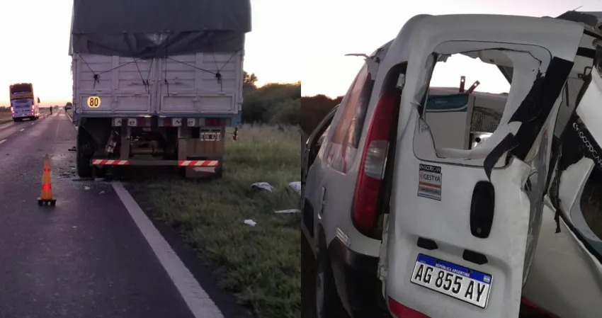 RUTA 16: UNA CAMIONETA CHOCÓ CONTRA UN ACOPLADO DETENIDO Y EL CONDUCTOR SUFRIÓ LESIONES